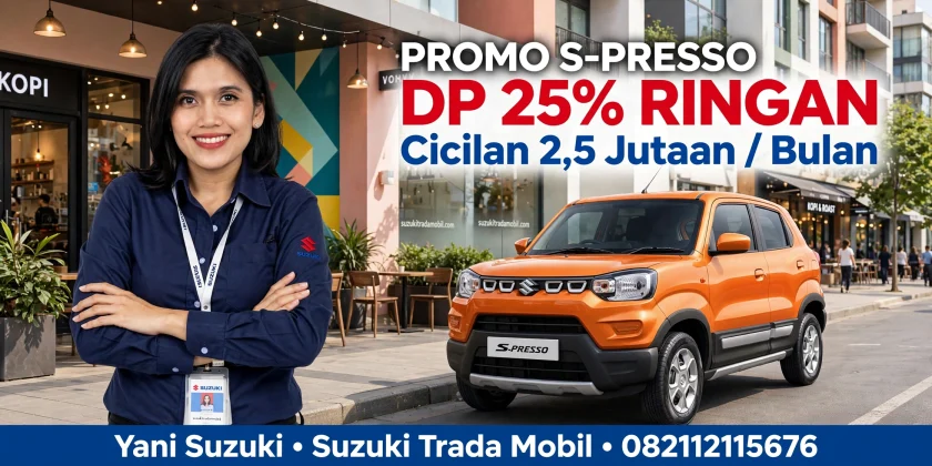 Promo Suzuki S-Presso DP 25% Cicilan 2,5 Jutaan - Yani Suzuki Trada Mobil - city car orange terbaru
