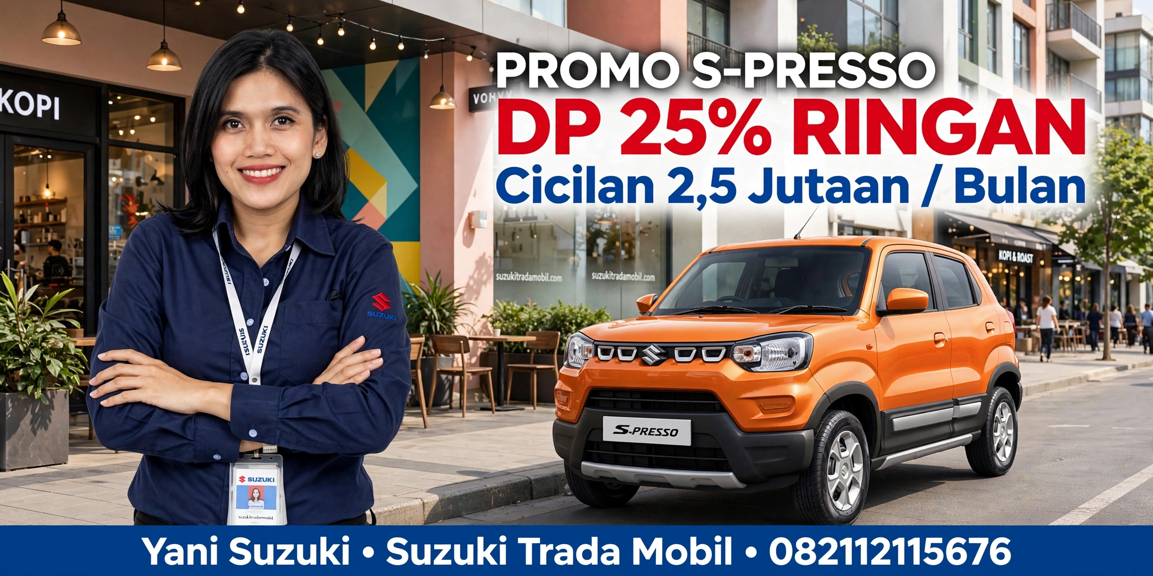 Promo Suzuki S-Presso DP 25% Cicilan 2,5 Jutaan - Yani Suzuki Trada Mobil - city car orange terbaru