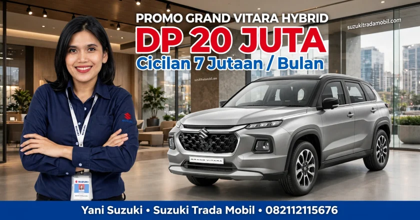 Promo Suzuki Grand Vitara Hybrid DP 20 Juta Cicilan 7 Jutaan - Yani Suzuki Trada Mobil - warna silver hybrid terbaru