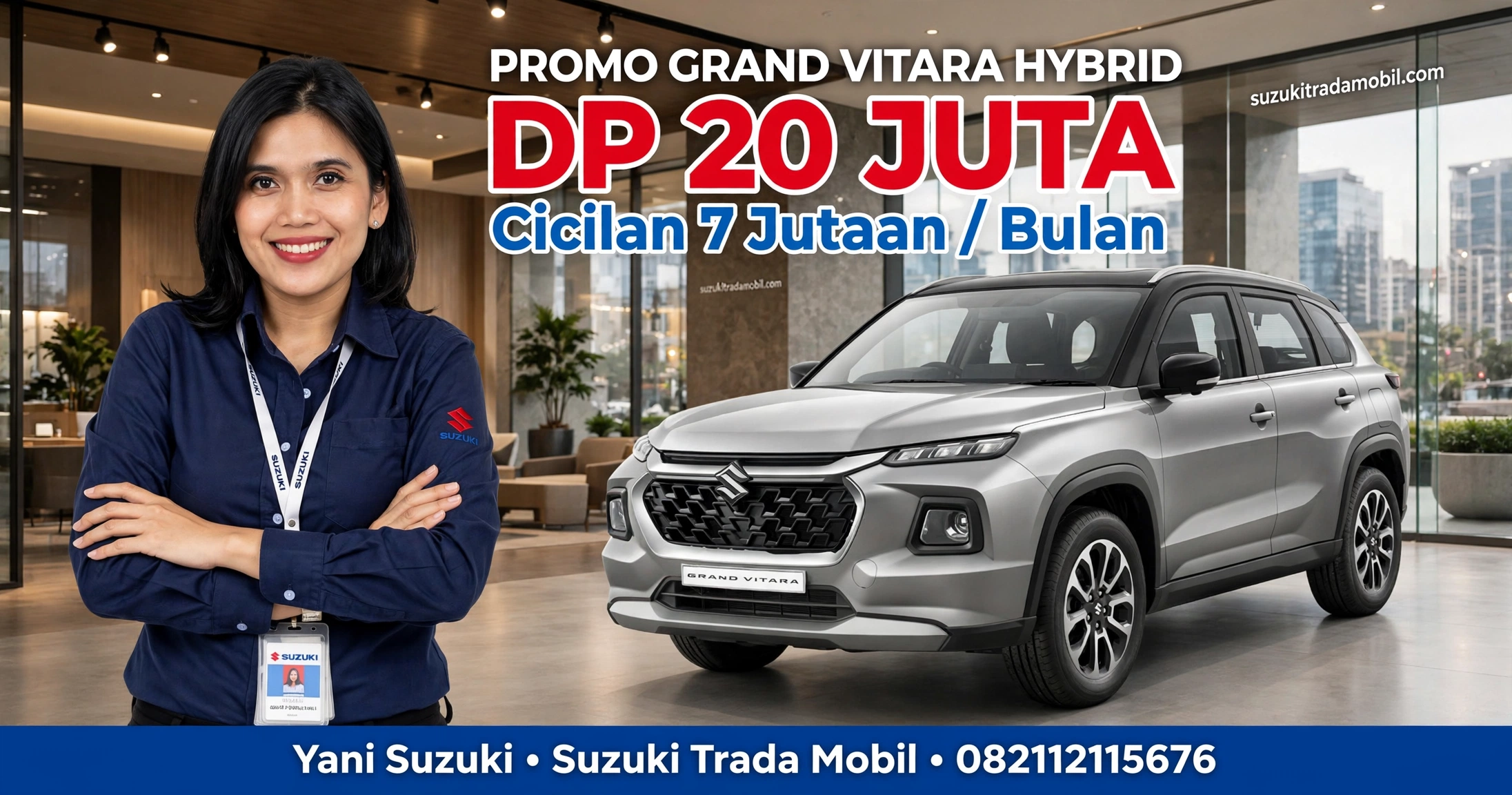 Promo Suzuki Grand Vitara Hybrid DP 20 Juta Cicilan 7 Jutaan - Yani Suzuki Trada Mobil - warna silver hybrid terbaru